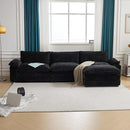 Karl home Sectional Sofa Modular Deep Seat Sofa Couch with Ottoman, Chenille Sofa Sleeper Comfy Upholstered Furniture for Living Room, Apartment, Studio, Office, (3-Seat & 1-Ottoman, Black) by CozyNest Decor
