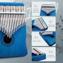 Kalimba Thumb Piano,YUNDIE Portable 21 Keys Mbira Finger Piano with Tune Hammer and Study Instruction,Musical Instruments Gift for Kid Adult Beginners Professional(Blue) by TinyTreasures Baby Boutique