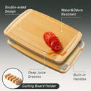 Bamboo Cutting Board Set Non Slip Feet with Holder Over Sink Men Birthday Christmas Valentines Father Day Gifts Ideal from Wife Romantic Anniversary Best Cool Gadget Awesome Who Have Everything by CozyNest Decor