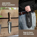 Hori Hori Garden Knife, Garden Tools with Sheath for Weeding,Planting,Digging, 7" Stainless Steel Blade with Cutting Edge, Full-Tang walnut Wood Handle with Hanging Hole by GreenHaven Gardens