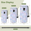 Neoprene Water Bottle Carrier Bag with Adjustable Shoulder Strap for Men Women Walking Hiking,Portable Insulated Holder Case for Stainless Steel/Glass/Plastic Bottles by TinyTreasures Baby Boutique