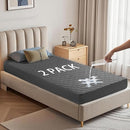 2 Pack Waterproof Mattress Protector, Twin XL Size Mattress Pad with Deep Pocket 6"-15" Depth, Soft Breathable Dirt-Proof Single Bed Mattress Cover for Bedroom, Dorm Room (Gray) by TinyTreasures Baby Boutique