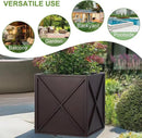 Metal Square Planter Box Tall Planters for Outdoor Plants Modern Heavy Duty with Drainage Holes for Outside Indoor Patio Deck - Brown, 17”x 17”x 18” by CozyNest Decor