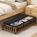 2 Pack Bamboo Under Bed Storage with Wheels, 39”x20”x7.8” Lager Under Bed Storage Containers (Brown) by CozyNest Decor
