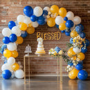 RUBFAC 129pcs Royal Blue Balloons Different Sizes 18 12 10 5 Inch, Blue Balloon Arch Kit Garland for Birthday Party Graduation Baby Shower Baseball Nautical Party Decoration by TinyTreasures Baby Boutique