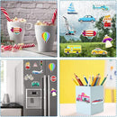 Window Clings Stickers for Kids Window Gel Clings Decals Thick Gel Clings Toddlers and Adults Classroom Home Nursery Airplane Birthday Party Supplies (City Transportation) by CozyNest Decor