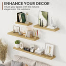16 Inch Floating Shelves, 8 Inch Deep Floating Shelves for Wall, Hanging Shelf with Invisible Brackets, Deep Shelves for Bathroom, Bedroom, Living Room, Oak, Set of 2 by CozyNest Decor