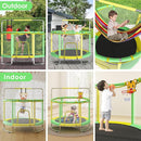 Trampoline for Kids, Upgrade Full Anti-Rust 440lbsToddler Trampoline with Net, Upgraded Ring Legs with Adjustable Gymnastics Bar&Toys, Gifts for Ages 1-8 Boys&Girls by TinyTreasures Baby Boutique