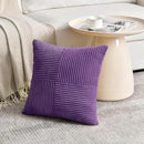 Fancy Homi 2 Packs Purple Big Decorative Throw Pillow Covers 24x24 Inch for Living Room Couch Bed, Farmhouse Boho Home Decor, Soft Corss Corduroy Patchwork Accent Square Cushion Case 60x60 cm by CozyNest Decor