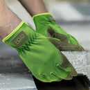 HANDLANDY Leather Work Gloves for Men & Women, Reinforced Durable Garden Gloves, Cowhide Working Glove for Gardening by GreenHaven Gardens