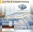 Washable Area Rugs 8ft Non-Slip Modern Abstract Soft for Living Room Entryway Bedroom Nursery, Print Pattern, Blue Grey Navy Gray by TinyTreasures Baby Boutique