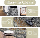 9x12 Area Rug Living Room Rugs, Stain Resistant Washable Rug, Vintage Large Non-Slip Backing, Low Pile Lightweight Print Rug for Bedroom Dinning Room Home Office (Tan/Gray) by TinyTreasures Baby Boutique
