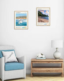HesenDot Natural OAK Wood San Diego Surfing Framed Wall Art,12x16in Natural Seascape Canvas Wall Print,Classic Urban Landmark Wall Decor for Living Room,Bedroom,Office Gallery Gifts Set of 1 by CozyNest Decor