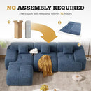 122" Modern L Shaped Modular Sectional Sofa, Boneless Couches for Living Room with Ottoman,4 Seater Convertible Chenille Cloud Couch Sofa Set, No Assembly Required, Blue 1 PCS by CozyNest Decor