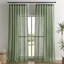 Joydeco Linen Curtains 84 Inch Length 2 Panel Sets,Light Filtering Curtains for Bedroom 52 Inch Wide Living Room Drapes with Back Tabs & Rod Pockets (W52 x L84 Inch, Loden) by CozyNest Decor
