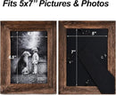 Yaetm 5x7 Picture Frame Distressed Wood, Rustic Solid Wood Photo Frame 5 x 7, Display for Tabletop and Wall, High Definition Glass, Carbonized Black (2 pack)