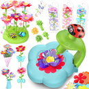 KLAPTOR Arts and Crafts for Kids Ages 4-6: Toys for Ages 5 6 7 8 9 – Birthday Gifts & Craft Set for Girl Age 3-9 - DIY 30+ Flower Bloom Maker with Music Light Base Vase Fridge Magnets Cards by TinyTreasures Baby Boutique