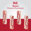 BioSwiss Bandages, Bacon Shaped Self Adhesive Bandage, Latex Free Sterile Wound Care, Fun First Aid Kit Supplies for Kids, 24 Count by TinyTreasures Baby Boutique