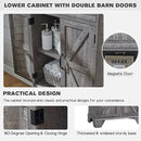 Bathroom Storage Cabinet, 72" Tall Farmhouse Storage Cabinet with 2 Drawers, Adjustable Shelves & Barn Door, Cabinet for Bathroom, Living Room, Kitchen, Grey Wash by CozyNest Decor