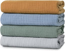 Muslin Swaddle Blankets for Baby Girls and Boys, 4 Pack Breathable and Skin-Friendly Newborn Receiving Blanket, 100% Cotton Swaddle Wrap, Essentials Infant Shower Items, Toddler Gift by TinyTreasures Baby Boutique