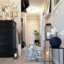 Runner Rug 2'6''x8' Hallway Washable Boho Soft Area Rug Abstract Pattern Non-Slip Faux Wool Vintage for Kitchen, Entryway, Laundry, Bedroom, Grey and Black by TinyTreasures Baby Boutique