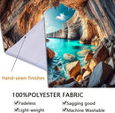 BSFHH Nature Tapestry Forest Tree Sea Cave Wall Hanging, Stream Through Rainforest Landscape Wall Art Tapestry for Bedroom Living room (Cave Sea View, 90"×70", Unframed) by CozyNest Decor