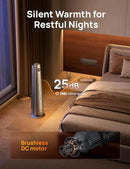 Dreo Space Heater Indoor, 30" Electric Heaters with Remote, 120° Oscillation, Adjustable Thermostat, 5 Heat & 3 Fan levels, 8 Safety Protections, 25dB Quiet, 1-12H Timer, Large Room Bedroom, Silver by CozyNest Decor