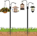 Ottsuls Bird Feeder Pole, 2 Pack 76 INCH Double Shepherds Hooks for Outdoor, Garden Pole with 5 Base Prongs Heavy Duty Planter Hooks for Hanging Plant Baskets, Lantern, Hummingbird Feeder by GreenHaven Gardens