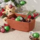 Small Storage Baskets for Organizing | Closet Organizer Bins | Shelf Toy Basket | Woven Rope Baskets | Cube Decorative Box | Shallow Basket | 13x8.5x5.1” | 4 Packs Oxide Red by GreenHaven Gardens
