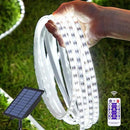 32.8FT 600LED Solar LED Strip Lights Outdoor, Outdoor String Lights Waterproof, 8 Modes Solar Rope Lights with Remote for Step, Stair, Deck, Fence, Patio,Yard Decor (Cool White, 32.8 FT) by GreenHaven Gardens
