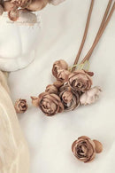 Floroom Ranunculus Artificial Flowers 18 Pcs Taupe Brown Faux Silk Mini Ranunculus Bulk Fake Wedding Filler Flowers for DIY Bouquets, Centerpieces, Bridal Shower Decorations & Arrangements by CozyNest Decor