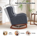 Nursery Rocking Chair, Rocking Chair Nursery with Foot Rest, Comfy Fabric Glider Rocker Nursing Chair with High Back for Nursing, Living Room, Bedroom, Grey by TinyTreasures Baby Boutique