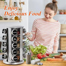DOUBLE 2 C Revolving Spice Rack with 20 Jars, Rotating Spice Rack Organizer, Seasoning Organizer with Labels, Stainless Steel Spice Carousel for Kitchen Countertop, Cabinet by CozyNest Decor