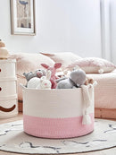 Extra Large Cotton Rope Basket 22" x 14"| Toy Basket by TinyTreasures Baby Boutique