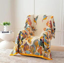 100% Cotton Throw Blanket for Bed Couch Summer 98''x 98'' Super Soft Muslin Blankets Warm Boho Quilt Lightweight Farmhouse Decorative Bed Blankets by CozyNest Decor