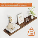 Fun Memories Floating Shelves for Wall, 30" Rustic Wood Deep Wall Mounted Shelves with Invisible Brackets for Decor & Storage, Floating Shelf for Living Room, Bathroom (Rustic Brown, Set of 2) by CozyNest Decor