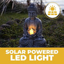 VP Home Buddha Statue for Home and Outdoor Decor, Solar Powered Flickering LED Garden Light, Zen Meditation, Spiritual Room Decor (Zen Buddha) by GreenHaven Gardens