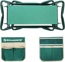 SONGMICS Garden Kneeler and Seat, Multifunctional Garden Kneeling Bench, Gardening Gifts for Women Men, Folding Gardening Stool, with 2 Tool Bags, 6-Inch Wide Kneeling Pad, Dark Green UGGK50L by GreenHaven Gardens