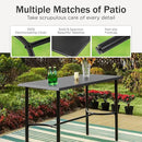 PHI VILLA Outdoor Patio Bar Table for 4-6, Counter Height Rectangle Bar Table with All Weather Metal Steel Frame Black for Outside, Yard, Garden and Deck by CozyNest Decor