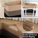 OIAHOMY Storage Basket, Woven Baskets for Storage, Cotton Rope Basket for toys,Towel Baskets for Bathroom - Pack of 3, Black & Brown by CozyNest Decor