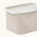 La Jolie Maison Blended Fabric Storage Baskets Set of 2, Rectangle Knitted Baskets for Organizing, Boho Decorative Baskets, Durable Finish, Oatmeal by CozyNest Decor