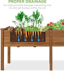 Best Choice Products 72x23x30in Raised Garden Bed, Elevated Wood Planter Box Stand for Backyard, Patio, Balcony w/Divider Panel, 6 Legs, 300lb Capacity - Acorn Brown by GreenHaven Gardens