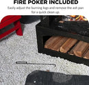 Red Mountain Valley 37in Outdoor Wood Burning Fireplace, Large Outdoor Fire Pit with Log Grate and Poker, Chimney Outside Fireplace with Firewood Racks Storage for Patio, Garden and Backyard by GreenHaven Gardens