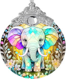 Stained Glass Suncatcher, Jocidea Elephant Ornament, Christmas Ornaments, Holidays Ornaments, Christmas Tree Decor, Elephant Decor for Home, Elephant Gifts by GreenHaven Gardens