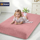 COMAX Kids Bean Bag Chair Turn into Beanbag Bed, Toddler Bean Chair Corduroy for Girl Boy Sleeping, Lazy Children Bean Bags with Filler, Convertible Child Floor Mattress, Light Pink by TinyTreasures Baby Boutique