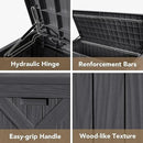 Devoko 120 Gallon Deck Box Resin Outdoor Storage Box Waterproof for Patio, Large Outdoor Storage Bench Lockable for Outside (Grey) by GreenHaven Gardens