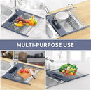 LEMIKKLE Roll Up Dish Drying Rack 17.5" x 15.2" Over The Sink Dish Drying Rack, Multi-Purpose Kitchen Rolling Dish Drainer Foldable SUS 304 Stainless Steel Dish Drying Rack by CozyNest Decor