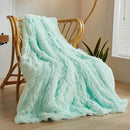 XeGe Luxury Faux Fur Throw Blanket, Aqua Soft 50x60 Fluffy Blanket Throw, Shaggy Plush Decorative Couch Blanket, Cute Furry Throw Holidy Fuzzy Lap Blanket for Kids Women Men Teen Girls Aqua Green by CozyNest Decor