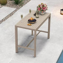 PURPLE LEAF 39.1'' Rectangle Outdoor Patio Counter Height Dining Table, Durable Aluminum Bar Height Pub Table for Counter Bar Stool, Water-Proof Tall Dining Table with Sturdy Legs, Champagne by CozyNest Decor