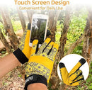 Cowhide Leather Thorn Proof & Puncture Resistant Gardening Gloves for Women and Men, Touchscreen Compatible Working Gloves for Weeding, Digging, Planting, Gardening Gifts for Women (Size Medium) by GreenHaven Gardens
